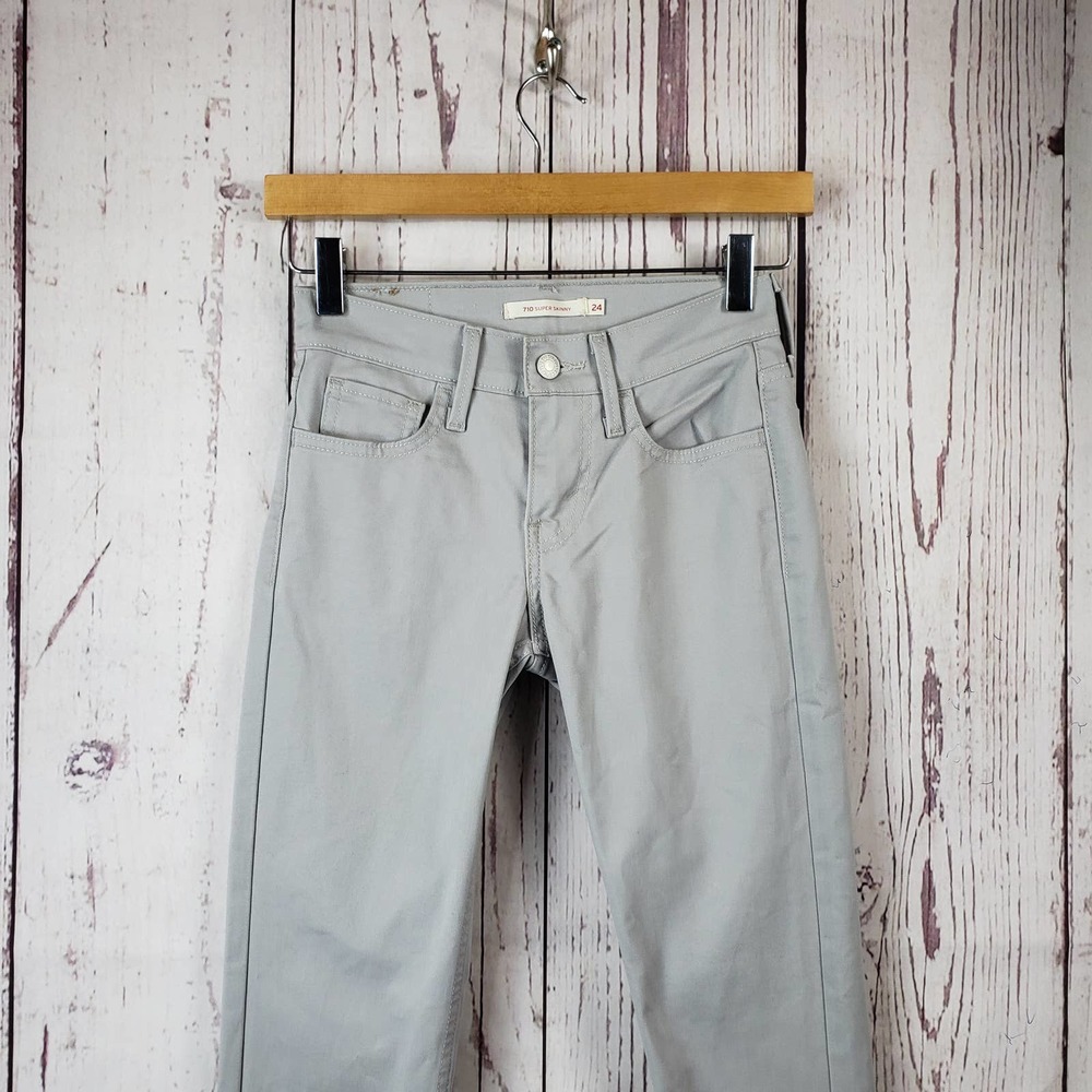 710 Super Skinny by Levis Womens Jeans Size 24 Stretch Cotton Gray